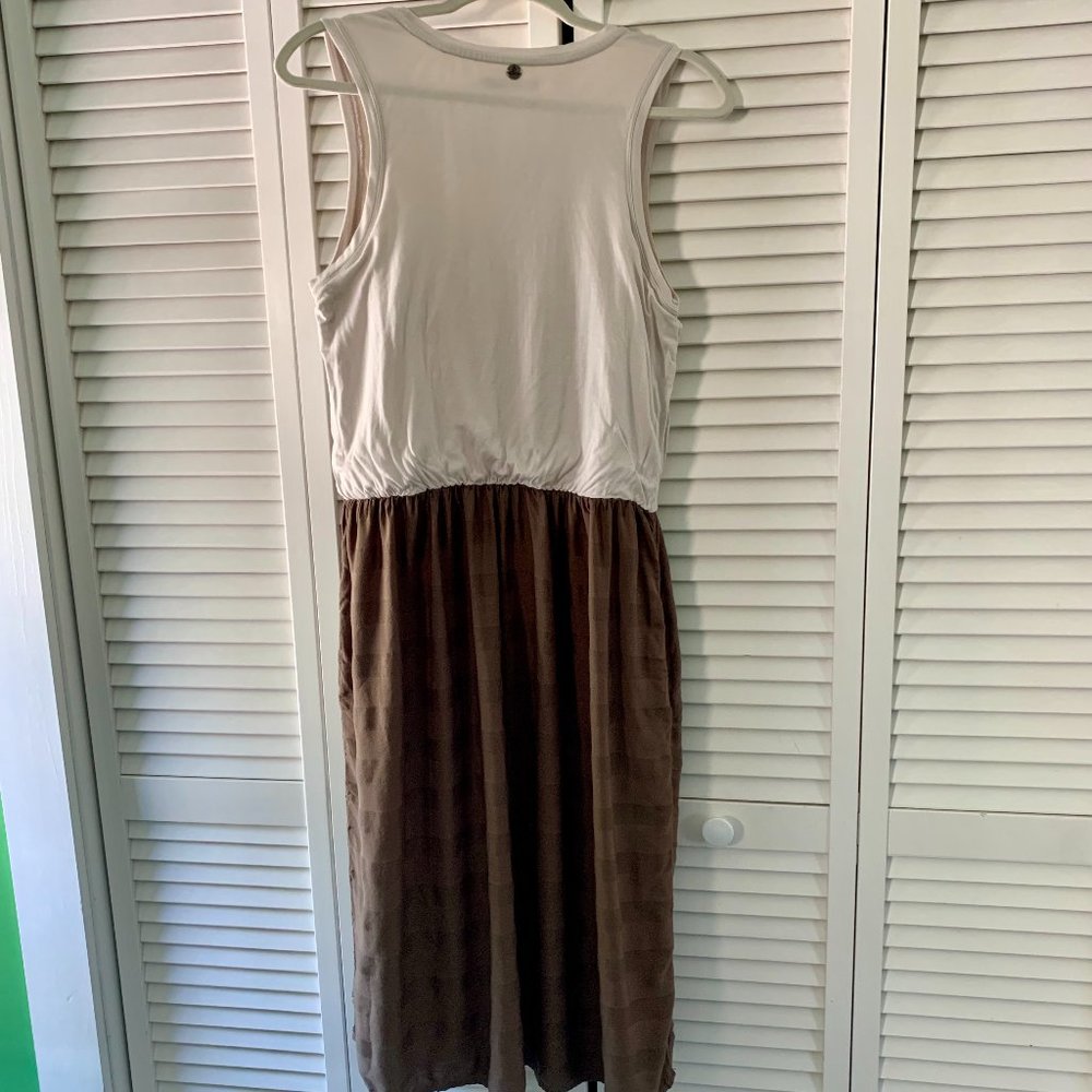 NWOT Prana Mud & White Perry Sleevless Midi Dress